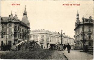 1909 Kolozsvár, Cluj; Szamos híd környéke. Lepage Lajos kiadása / Somes bridge, street (fl)