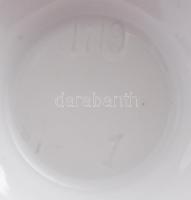 Porcelán patikai tégely, POLYCX 1500, jelzett, pattanással, m: 12 cm