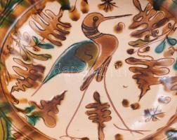 Szabó Kinga: Dísztányér madárral. Jelzett, kis kopással, d: 30,5 cm KIZÁRÓLAG SZEMÉLYES ÁTVÉTEL, NEM...