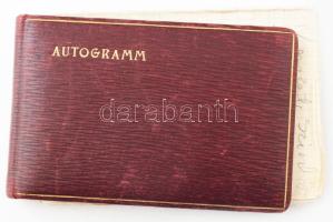 cca 1930 Aláírás-gyűjtemény: színészek, írók, énekesek, összesen közel 80 aláírás, mind Juhász Józse...