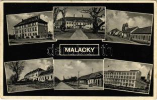 1933 Malacka, Malaczka, Malacky; részletek, Pálffy kastély, zsinagóga / multi-view postcard, castle, synagogue (EK)