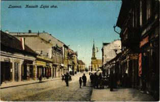 1914 Losonc, Lucenec; Kossuth Lajos utca, Kohn Márkusz üzlete / street view, shops (Rb)