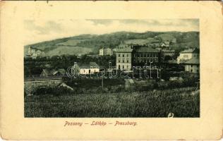 1915 Pozsony, Pressburg, Bratislava; látkép, vasúti híd (W.L. ?) / general view, railway bridge (EB)