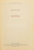 Jakucs Pál: Mátra. Csergezán Pál illusztrációival. Magyar Tájak. Bp., 1955, Művelt Nép. Fekete-fehér egészoldalas fotókkal. Kihajtható térkép-melléklettel, 24x37 cm. Kiadói félvászon-kötés, kopott, foltos borítóval.