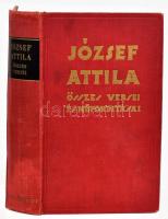 József Attila összes versei és műfordításai. Sajtó alá rendezte: Bálint György. Pérely Imre rajzaival. Bp., én. (cca 1940), Cserépfalvi, 544 p. Kiadói aranyozott egészvászon-kötés, kopott borítóval, laza, sérült kötéssel, kissé sérült gerinccel.