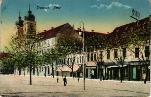 1917 Trencsén, Trencín; Fő tér, üzletek / main square, shops (EK)