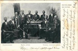 1900 Pöstyén, Pistyan, Piestany; Cigányzenekar (Radics prímás) / National Zigeuner Kapelle / Gypsy music band (EB)