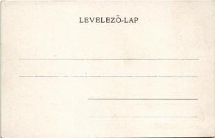 Pöstyén, Pistyan, Piestany; Vág részlet, tutajosok. A. Bernas kiadása / Waagpartie / Váh riverside, ...