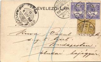 1900 Pöstyén, Pistyan, Piestany; Parkbejárat kápolnával. A. Bernas kiadása / Parkeingang mit der Kap...