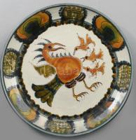 Szabó Kinga: Dísztányér madarakkal. Jelzett, kis kopással, d: 36 cm KIZÁRÓLAG SZEMÉLYES ÁTVÉTEL, NEM POSTÁZZUK! / ONLY PERSONAL COLLECTION IN OUR OFFICE!