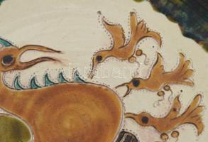 Szabó Kinga: Dísztányér madarakkal. Jelzett, kis kopással, d: 36 cm KIZÁRÓLAG SZEMÉLYES ÁTVÉTEL, NEM...