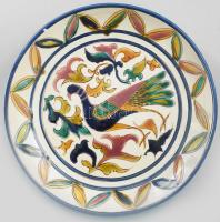Szabó Kinga: Dísztányér madárral. Jelzett, kis kopással, d: 35,5 cm KIZÁRÓLAG SZEMÉLYES ÁTVÉTEL, NEM POSTÁZZUK! / ONLY PERSONAL COLLECTION IN OUR OFFICE!