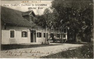 1927 Lingstätten bei Weiz, Franz Gruber&#039;s Gasthaus / restaurant and hotel (surface damage)