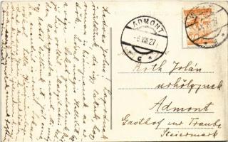 1927 Lingstätten bei Weiz, Franz Gruber's Gasthaus / restaurant and hotel (surface damage)