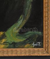 Olvashatatlan jelzéssel, Rembrandt után: Pál apostol a tömlöcben. Tempera, karton. Dekoratív fakeret...