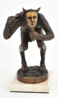 Babusa János (1964): Álarcos ördög. Bronz szobor. Jelzett, számozott 1/10. műkő talapzaton m: 25 cm