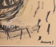 Ámos I jelzéssel: Szürrealista rajz. Vegyes technika, papír. 28x19 cm