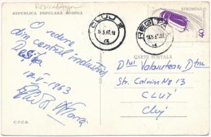 15 db MODERN fekete-fehér erdélyi város képeslap az 1950-es és 60-as évekből / 15 modern Transylvani...