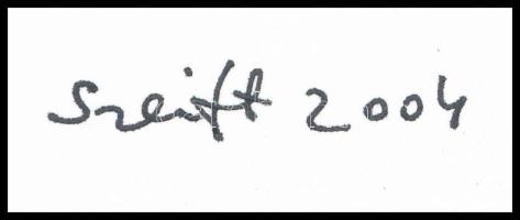 Szeift Béla (1944-2012): Család, 2004. Tus, papír, jelzett, 14,5×16 cm