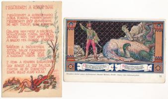 10 db főleg RÉGI magyar népviseletes képeslap vegyes minőségben / 10 mostly pre-1945 Hungarian folkl...