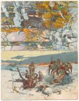 NAPOLEON - 13 db régi képeslap lithokkal / 13 pre-1945 postcards with some lithos