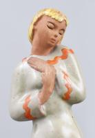 Izsépy Kerámia: Szégyenlős lány. Jelzett, hibátlan, m: 25,5 cm