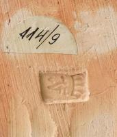 Lány sárga ruhában. Jelzett, kis kopással, m: 18 cm