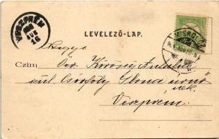 1904 Miskolc, Református főleánynevelde, az intézet külső képe és udvara. Lövy József fia kiadása (E...