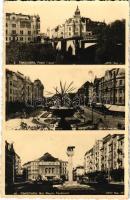 1938 Temesvár, Timisoara; Podul Traian, Bul. Regele Ferdinand / híd és sétány / bridge and street. Arta