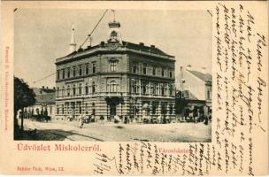 1899 (Vorläufer) Miskolc, Városház tér, piac. Ferenczi B. kiadása (EK)