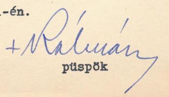 1956 Papp Kálmán győri püspök aláírt levele + boríték