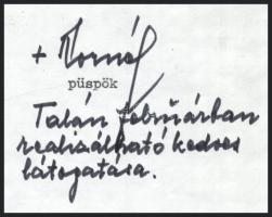 1988 Pataky Kornél győri püspök aláírt levele