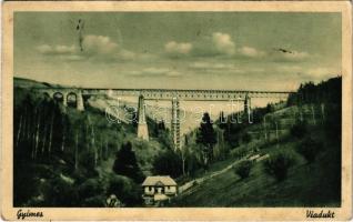 1942 Csíkgyimes, Gyimes, Ghimes; Karakkó híd, viadukt a Gyimesi vasútvonalon / Podul Caraco / railway bridge, viaduct on the Ghimes railway line (fl)