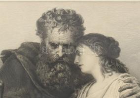 Strassgürtl Károly (1869-?): Jelenet. Rézkarc, papír, jelzett. Üvegezett fakeretben, 51,5×40 cm