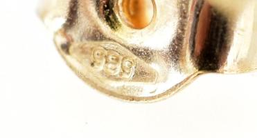 14K arany (Au) cicás fülbevaló, jelzett 1,22 g