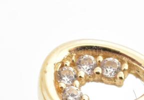 14K arany (Au) fülbevaló, cirkóniummal br 1,28 g
