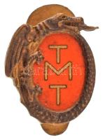 ~1900. &quot;TMT&quot; zománcozott bronz sárkányos gomblyukjelvény (16x14mm) T:AU