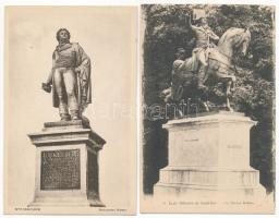 20 db RÉGI francia képeslap vegyes minőségben: híres emberek szobrai / 20 pre-1945 French postcards in mixed quality: monument of famous people