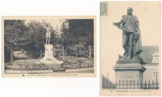 20 db RÉGI francia képeslap vegyes minőségben: híres emberek szobrai / 20 pre-1945 French postcards ...