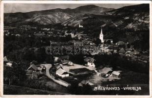 Bálványosváralja, Schlosswall, Unguras; látkép, templom / general view, church. photo