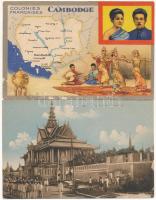 22 db RÉGI kambodzsai város képeslap / 22 pre-1945 Cambodian town-view postcards (Indochina)