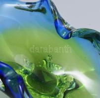 Nagyméretű Chribska színátmenetes üveg kínáló, terv.: Josef Hospodka. Jelzés nélkül, hibátlan, 30,5x...