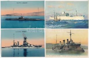 63 db RÉGI francia motívum képeslap: első világháborús hadihajók / 63 pre-1960 French motive postcards: WWI warships