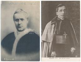 10 db RÉGI vallásos képeslap: Katolikus pápák / 10 pre-1945 religious postcards: Catholic Popes