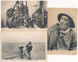 21 db VEGYES francia képeslap vegyes minőségben: halászat / 21 mixed French postcards in mixed quali...