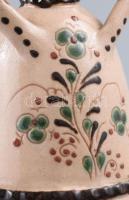 Iparművész kerámia gyertyatartó, női alakos, jelzés nélkül, kis kopással, m: 19,5 cm