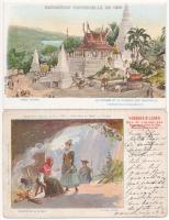 21 db RÉGI képeslap világkiállításokról: francia, angol, belga / 21 pre-1945 postcards of World'...