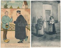 20 db RÉGI francia humoros motívum képeslap / 20 pre-1945 French humorous motive postcards