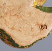 cca 1920 Gyümölcs alakú kerámia gombostűtartó, sorszámozott, kopással, m: 7 cm