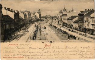 1903 Arad, Andrássy tér, üzletek / square, shops (EK)